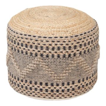 Puf-taburet Bangku , din iuta si bumbac, Natural, F45x30cm