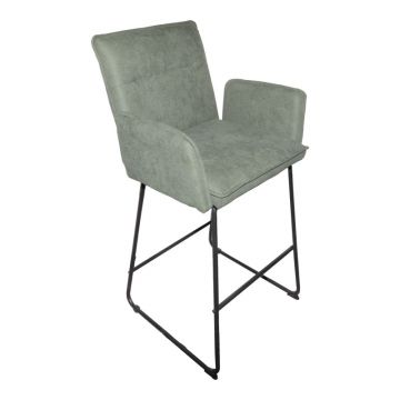 Scaun bar cu functie de rotire Essential Chaki și metal, Negru, 57x64x107 cm