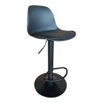Scaun bar Louser inaltime ajustabila negru plastic PP cu perna baza metal negru 44x46x114 cm Scaun bar Louser inaltime ajustabila negru plastic PP cu perna baza metal negru 44x46x114 cm