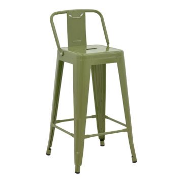 Scaun de bar ajustabil Utopia Verde masliniu 42x42x86 cm