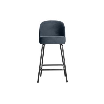 Scaun de bar albastru din catifea (înălțime șezut 64 cm) Vogue – WOOOD