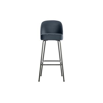Scaun de bar albastru din catifea (înălțime șezut 79 cm) Vogue – WOOOD