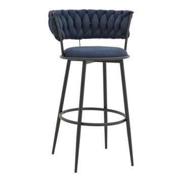 Scaun de bar Alkia I Albastru inchis 50x56x95 cm