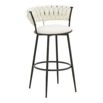 Scaun de bar Alkia I Ecru 50x56x95 cm