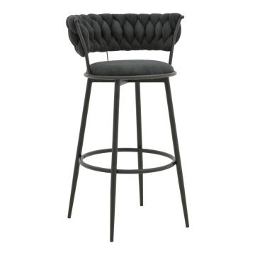Scaun de bar Alkia I Negru 50x56x95 cm