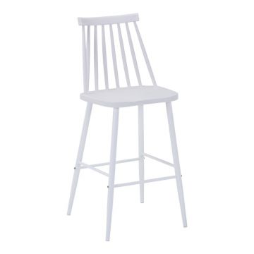 Scaun de bar Aurora I, Pako World, PP, Alb, 42x47x99 cm