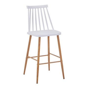 Scaun de bar Aurora I, Pako World, PP, Alb-Natural, 42x47x99 cm