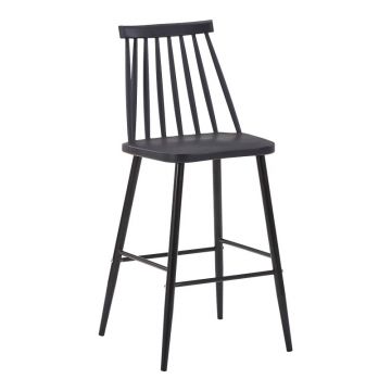 Scaun de bar Aurora I, Pako World, PP, Negru, 42x47x99 cm