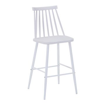 Scaun de bar Aurora I, polipropilena si metal, 42x47x99 cm - Alb
