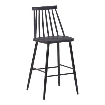 Scaun de bar Aurora I, polipropilena si metal, 42x47x99 cm - Negru