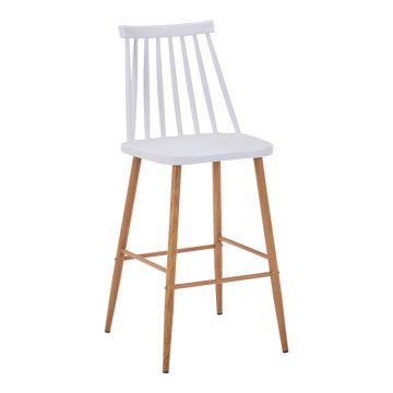 Scaun de bar Aurora I, polipropilena si metal, Diverse culori, 42x47x99 cm - Alb