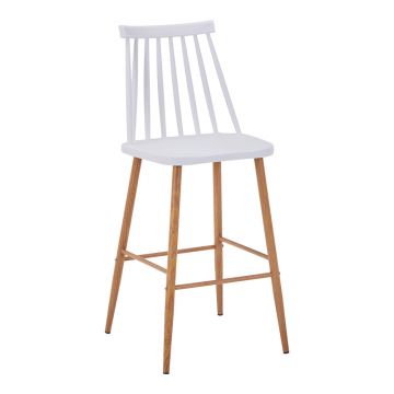 Scaun de bar Aurora I, PP, Alb-Natural, 42x47x99 cm