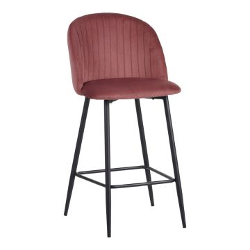 Scaun de bar Barow, Mar putred, Negru, 53x46x96 cm - Negru
