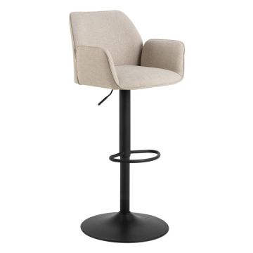 Scaun de bar bej cu înălțime ajustabilă, cu cotiere (înălțime șezut 85 cm) Glenda – Actona Scaun de bar bej cu înălțime ajustabilă, cu cotiere (înălțime șezut 85 cm) Glenda – Actona