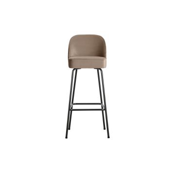 Scaun de bar bej din catifea (înălțime șezut 79 cm) Vogue – WOOOD