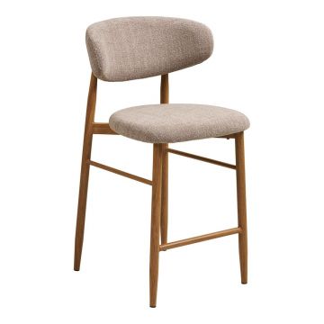Scaun de bar bej/în culoare naturală tapițat (înălțime șezut 65 cm) Levanto – House Nordic