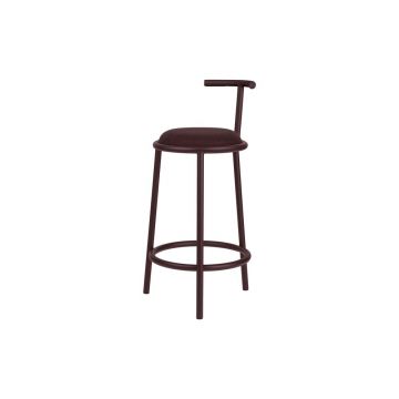 Scaun de bar burgundy din metal (înălțime șezut 68 cm) Hogo – noo.ma