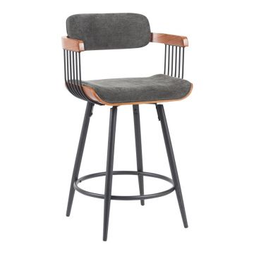 Scaun de bar Cameo Gri inchis 53x50x93 cm