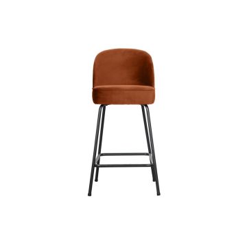 Scaun de bar cărămiziu din catifea (înălțime șezut 64 cm) Vogue – WOOOD