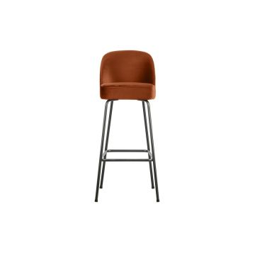 Scaun de bar cărămiziu din catifea (înălțime șezut 79 cm) Vogue – WOOOD