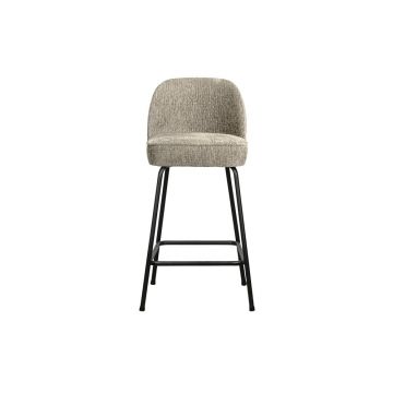 Scaun de bar crem din catifea (înălțime șezut 64 cm) Vogue – WOOOD