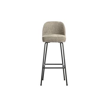 Scaun de bar crem din catifea (înălțime șezut 79 cm) Vogue – WOOOD
