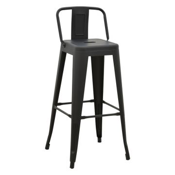 Scaun de bar cu spatar Utopia metal 42x42x97cm - Antracit