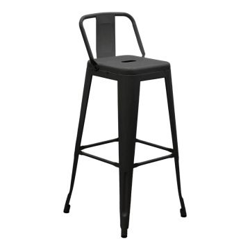 Scaun de bar cu spatar Utopia metal 42x42x97cm - Negru