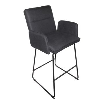 Scaun de bar ergonomic Essential, Pânza, neagra, 57x64x107 cm