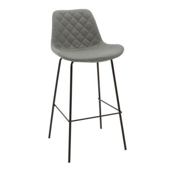 Scaun de bar Faith, metal, Diverse culori, 50x54x104 cm - Gri inchis