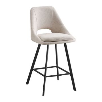 Scaun de bar Initiate, Crem - Bej, 48x56x98 cm
