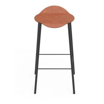 Scaun de bar maro coniac din piele Flamingo Bull – LIND DNA