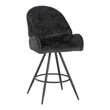 Scaun de bar Morea, Negru, 55x66x107 cm - Negru