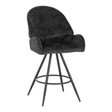 Scaun de bar Morea, Pako World, Negru, 55x66x107 cm