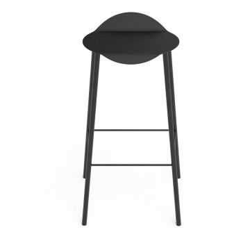 Scaun de bar negru din piele Flamingo Bull – LIND DNA