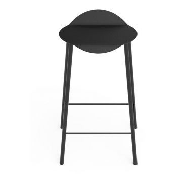 Scaun de bar negru din piele Flamingo Bull – LIND DNA