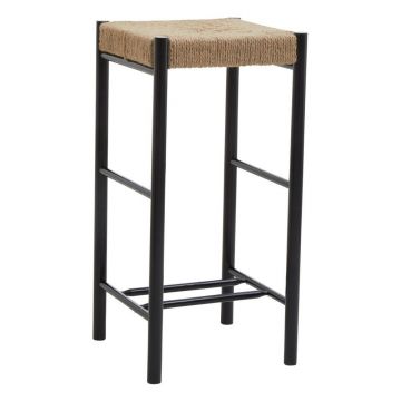 Scaun de bar negru/în culoare naturală din lemn de fag (înălțime șezut 72 cm) Bandar – Premier Housewares