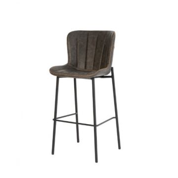 Scaun de bar RAILEY H80 CM - Gri inchis