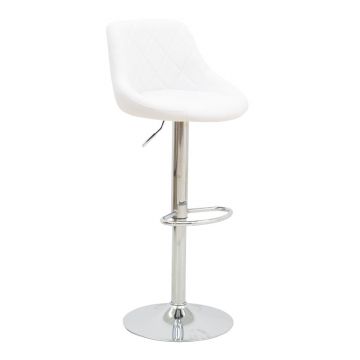Scaun de bar reglabil pe inaltime Boronez, Diverse culori, 47x49x112 cm - Alb