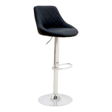Scaun de bar reglabil pe inaltime Boronez, Negru, 47x49x112 cm