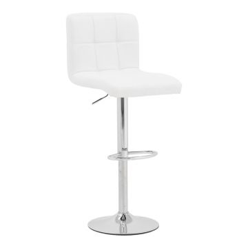 Scaun de bar Remina, Alb - Negru, 44x44x112 cm