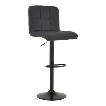 Scaun de bar Remina, Alb - Negru, 44x44x112 cm - Negru