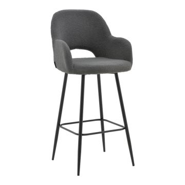 Scaun de bar Renish, Gri - Alb, 51x57x114 cm