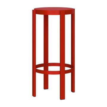 Scaun de bar roșu din oțel (înălțime șezut 75 cm) Doon – noo.ma