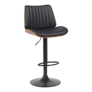 Scaun de bar rotativ cu functie ajustabila Amani Negru, Baza, Neagra, 51x54x88-107 cm
