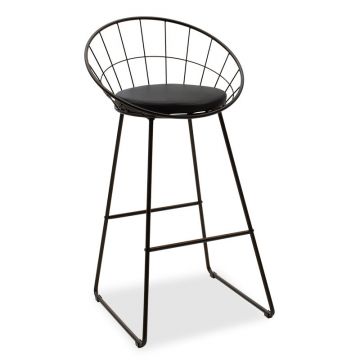Scaun de bar Seth, Negru - Alb, 52x52x99 cm