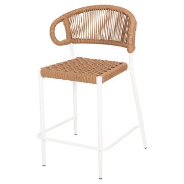 Scaun de bar TELMA BEIGE H66 CM - Alb