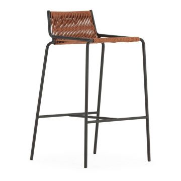 Scaun de bar teracotă din metal (înălțime șezut 65 cm) Emily – Marckeric