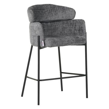 Scaun de bar Tolerse, stofa si metal, 55x60x97 cm
