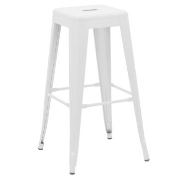 Scaun de bar Utopia metal 42x42x76cm - Alb